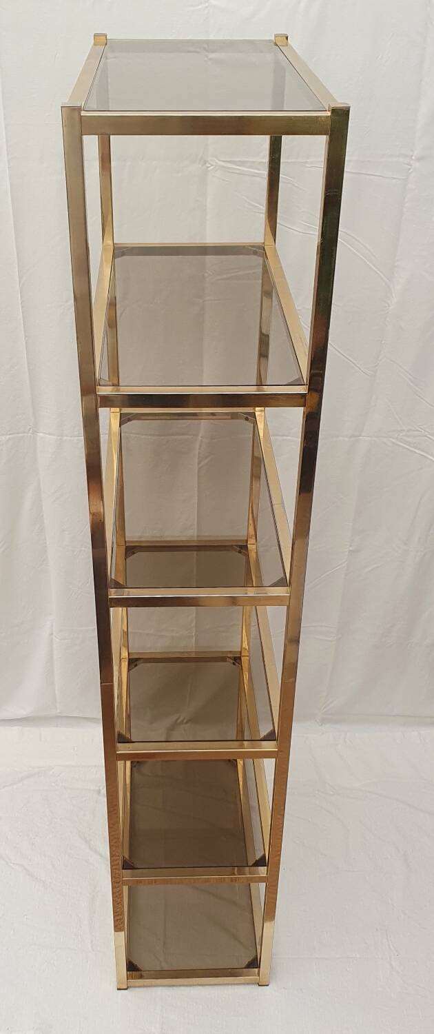 Gold and smoked glass shelf 1970