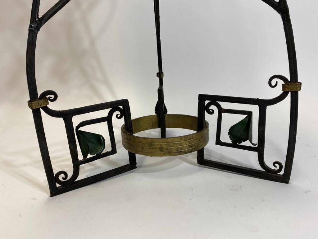 Art Nouveau wrought iron flower support