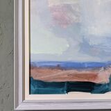 Contemporary "Summer Clouds" Abstract Seascape by British Artist Ian Mood, Framed Oil Painting