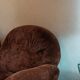 2 vintage velvet lounge chairs 70s