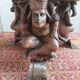 Jean-Maurice Rothschild (1902-1998) Table basse bois sculpté fer forgé et marbre