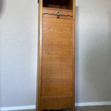 Vintage wooden curtain column storage unit