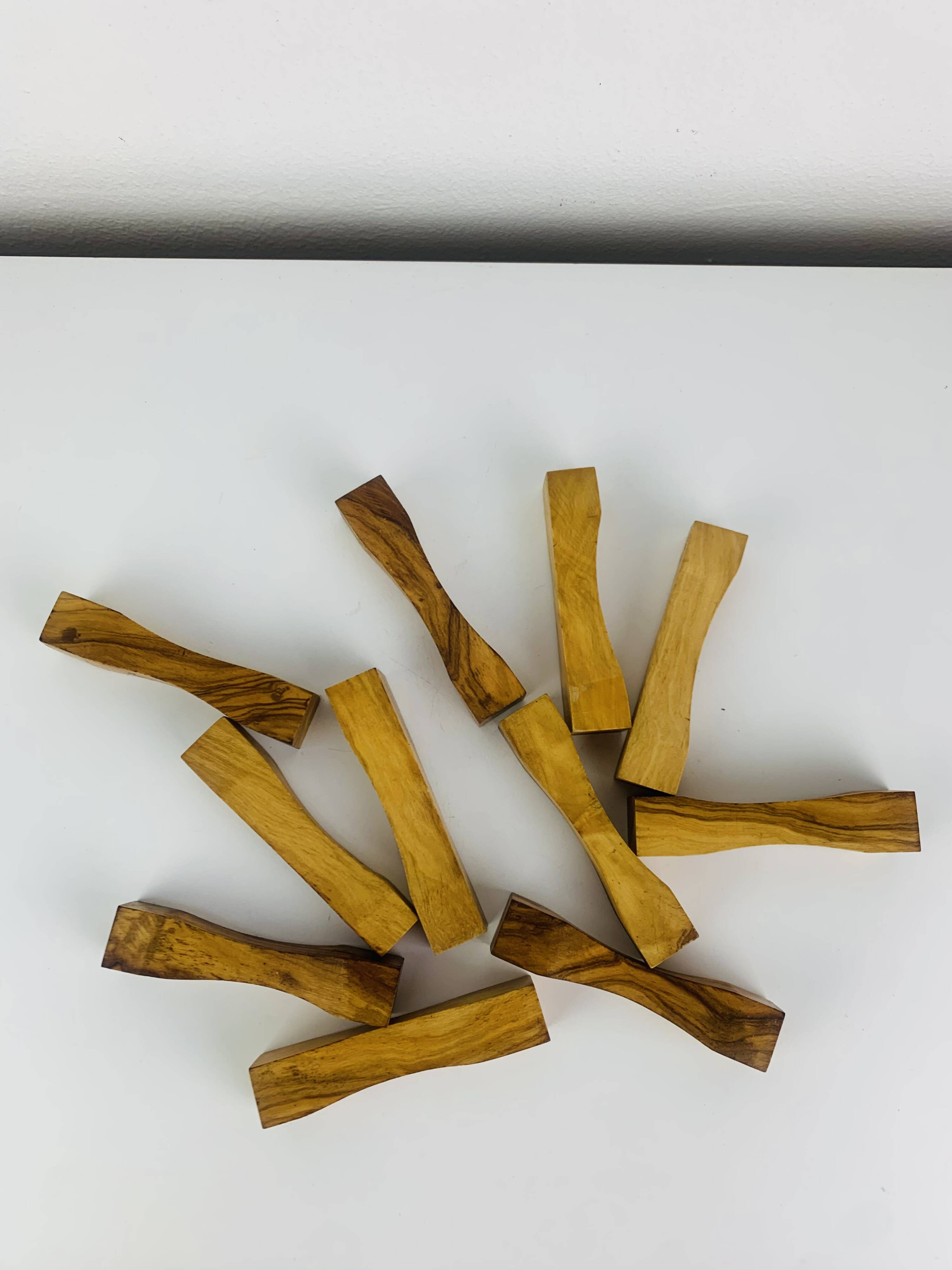 11 vintage olive wood knife holders