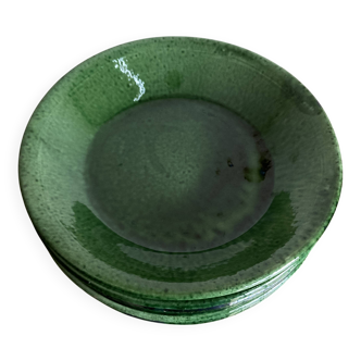 Set de 6 assiettes de terre vernissée Aegitna 1960