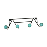 Coat rack 4 balls blue years 50