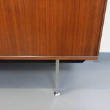 Vintage modernist enfilade in rosewood and chrome metal from the 60s and 70s.
