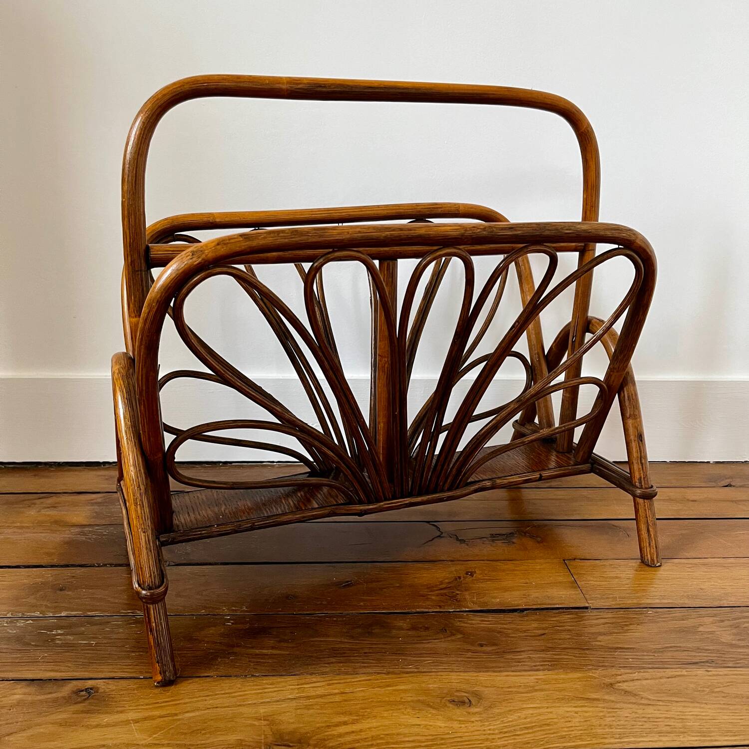 Vintage Rattan Magazine Rack