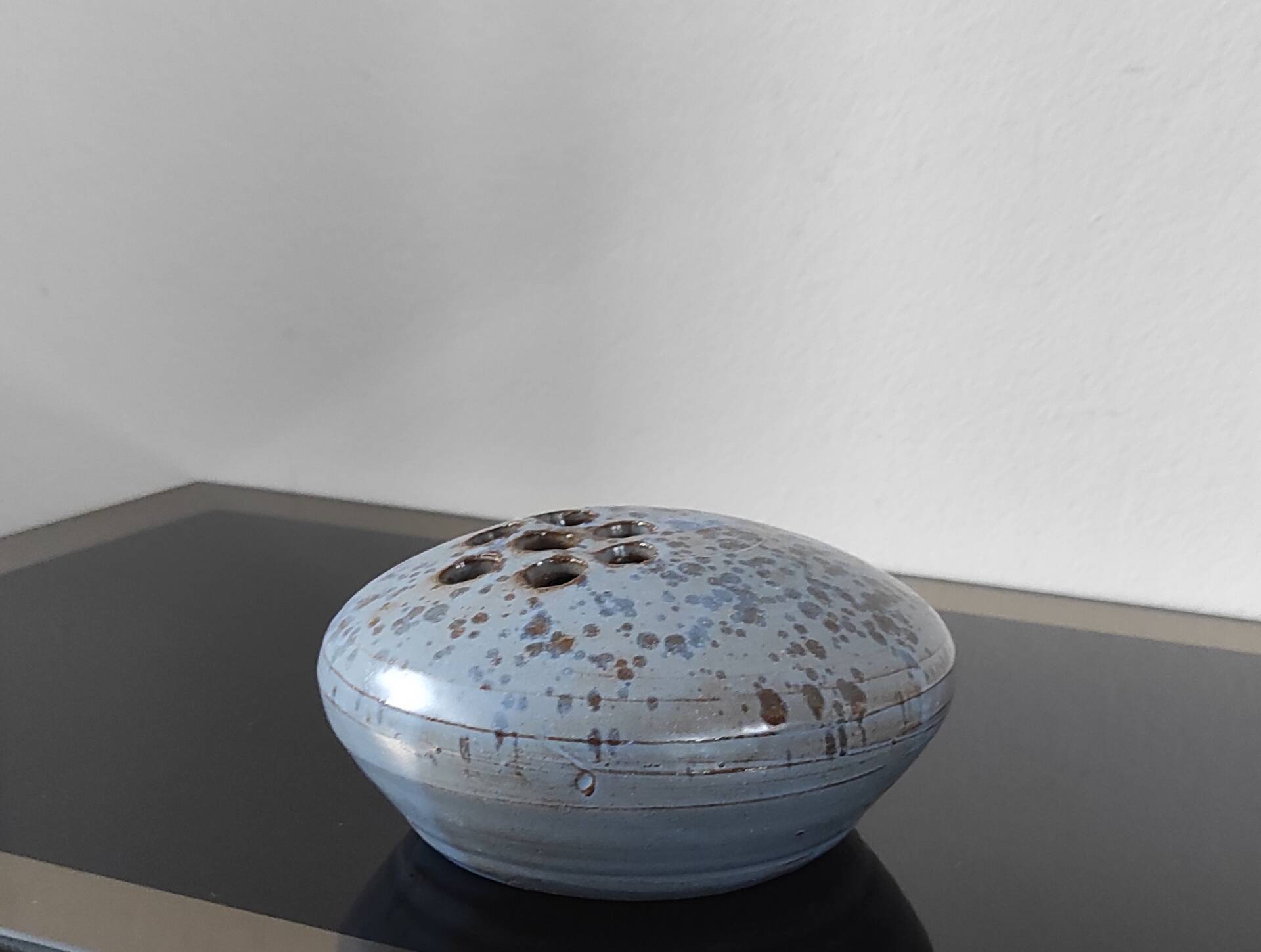 Vintage stoneware glazed pebble vase
