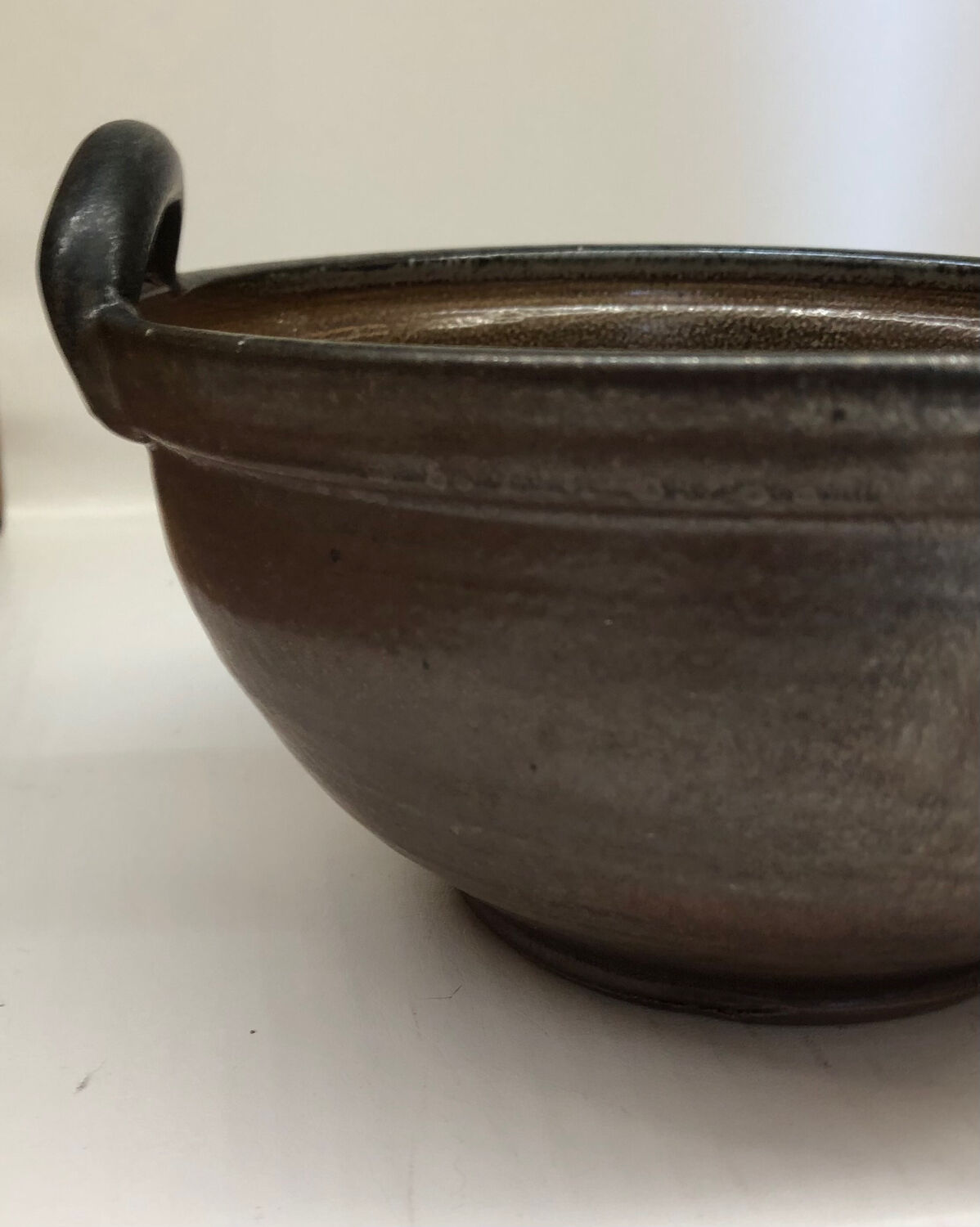 Belgian stoneware dish signed