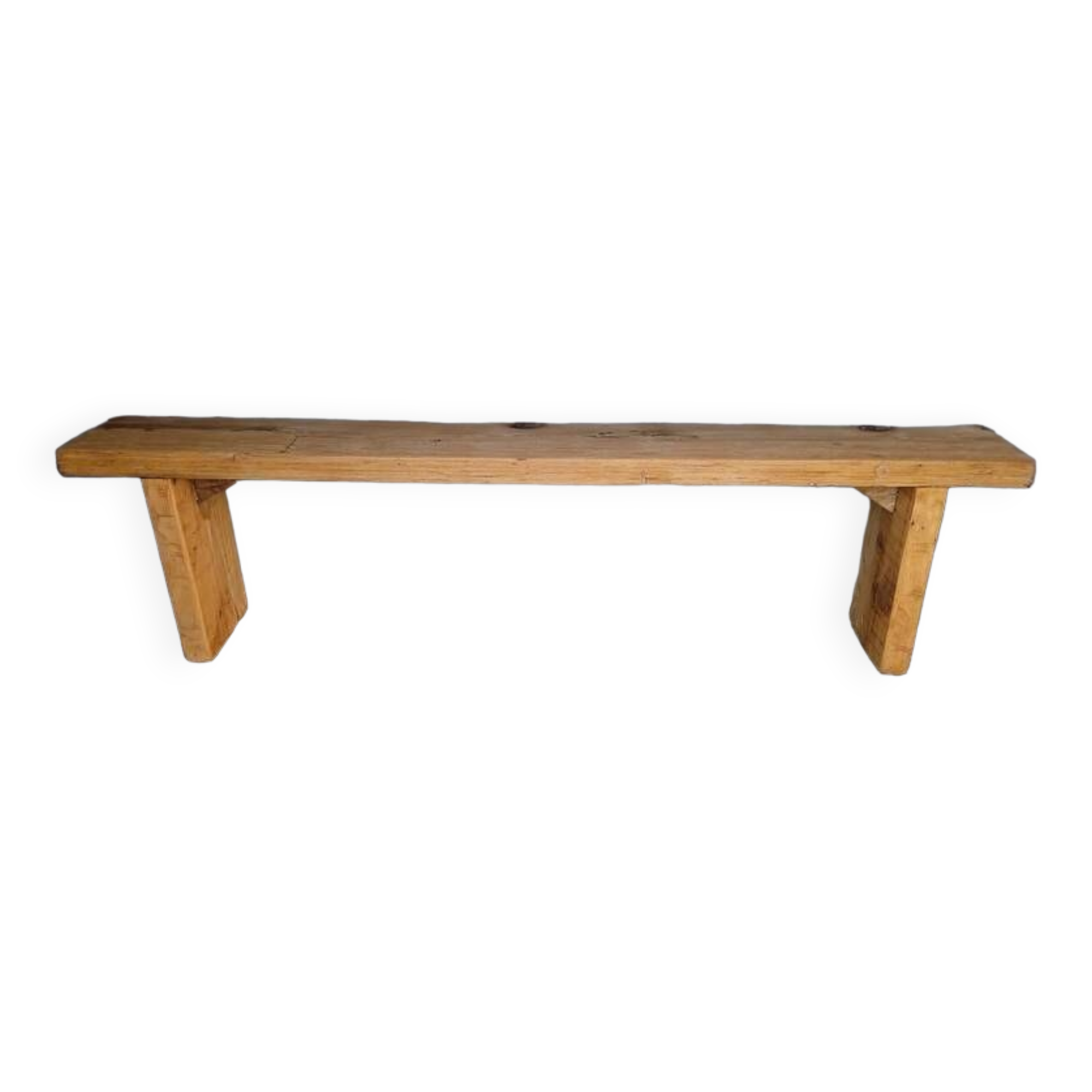 Bench 180 cm old solid wood with patina