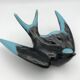 Vintage swallow in two-tone black and blue enameled ceramic