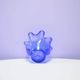 Vintage blue organic glass vase