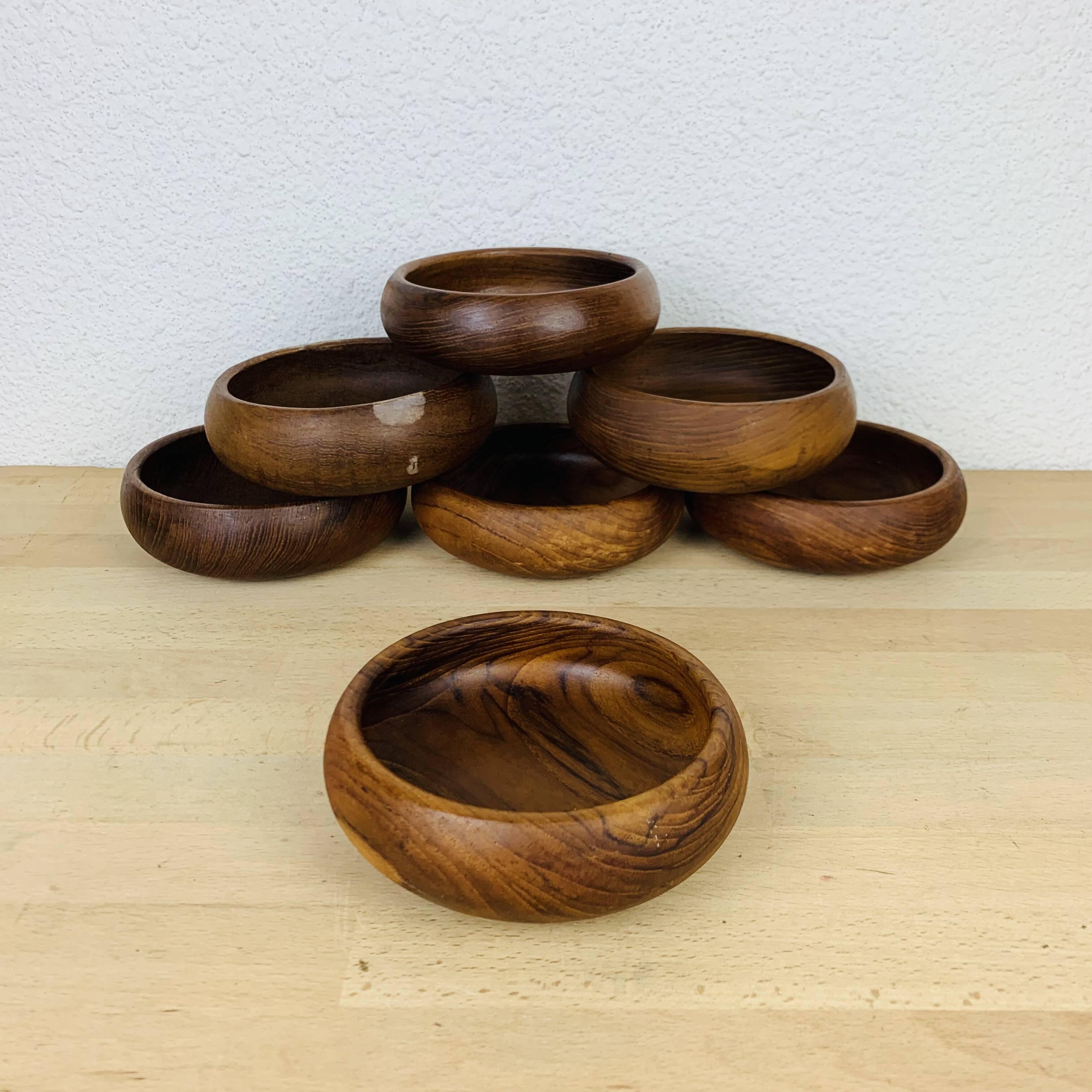 7 Scandinavian Danish teak bowls from the 60s