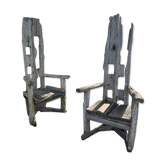 Pair of driftwood armchairs