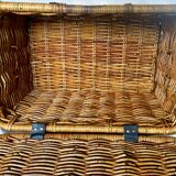 Wicker trunk with leather straps