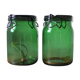 batch of 2 green jars "Made in Switzerland"