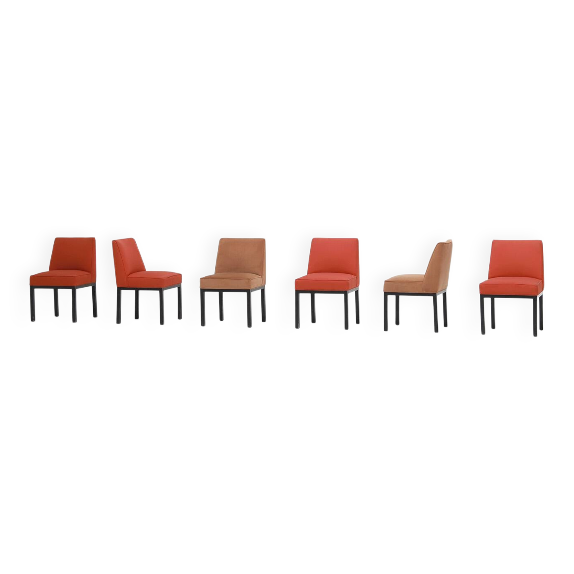Set of six Jules Wabbes 'Louise' dining chairs for Bulo