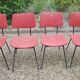 4 chairs metal skaï red, 1950
