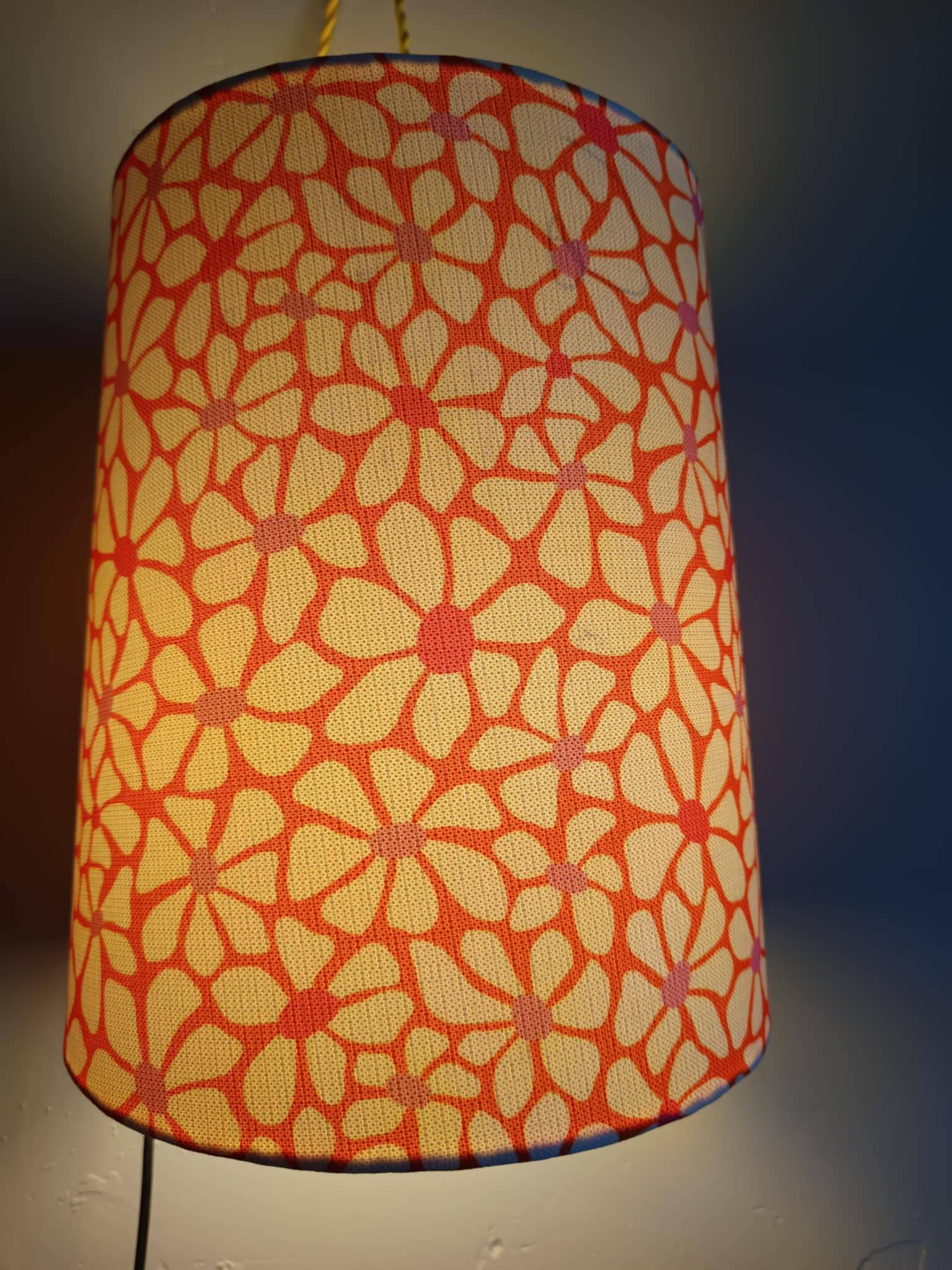Custom-made vintage 1970s flower pendant light