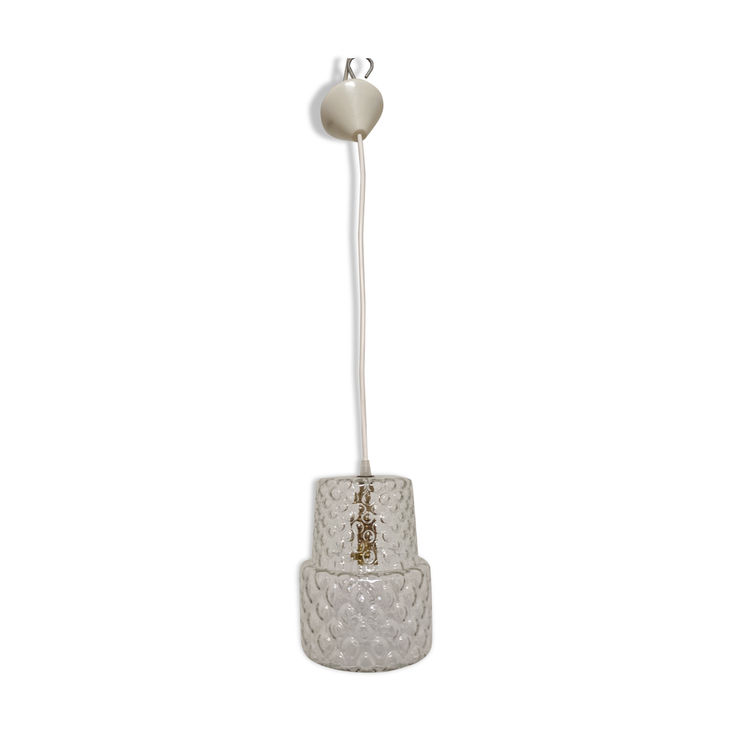 Suspension en verre bullé des années 60/70