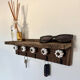 Wall-mounted key holder shelf | ceramic knobs | ceramic knobs