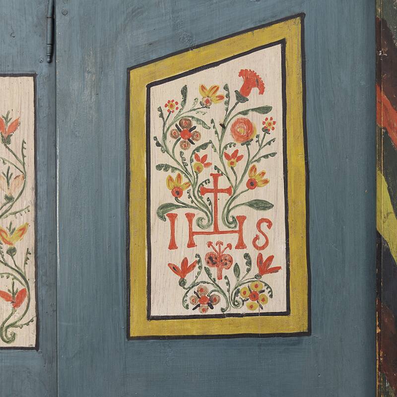 Painted Folk Art Bridal Cabinet 1851
