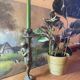 Art deco bronze candle holder