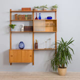 Scandinavian oak wall unit by Sven Andersen, Norway 1970s