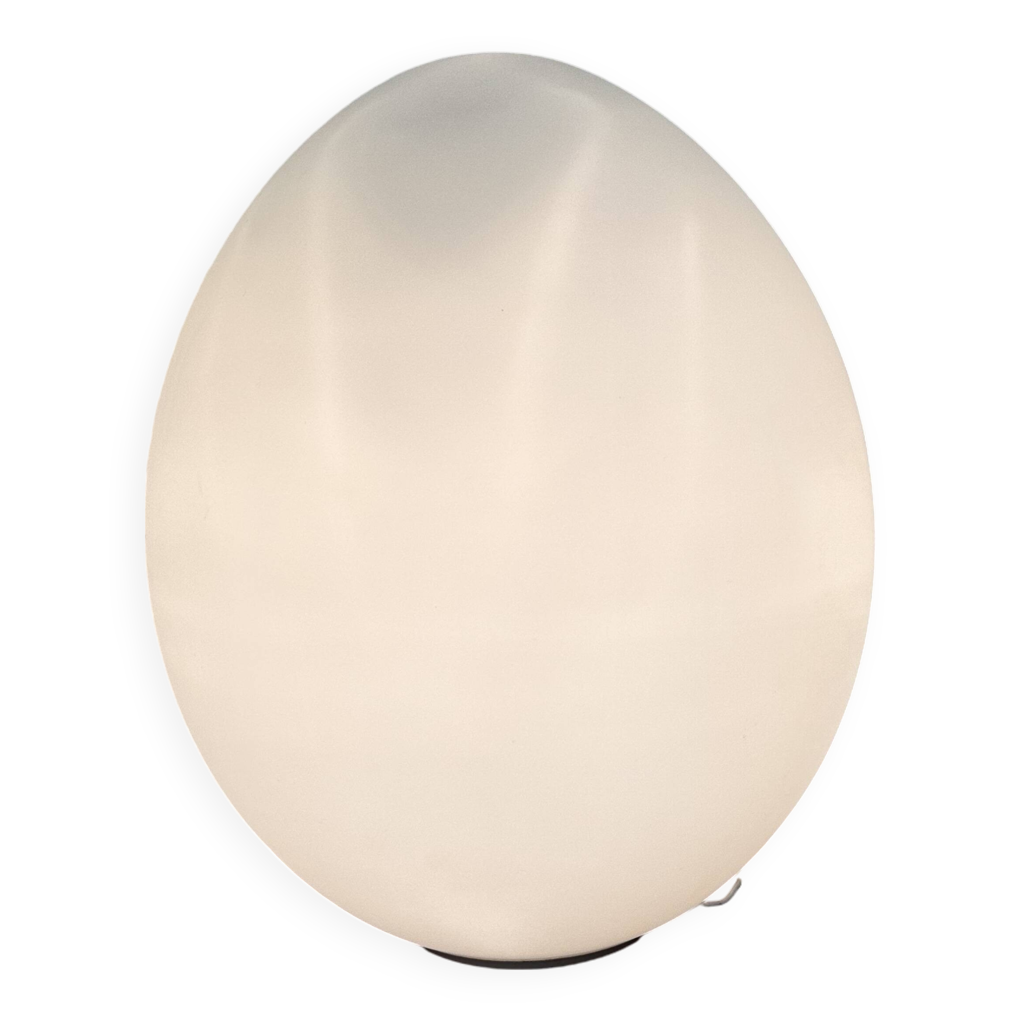 Two opal glass egg lamps