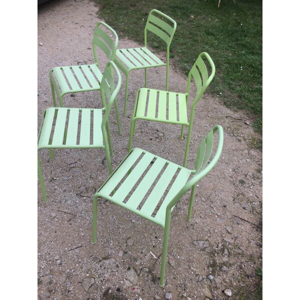 Six chaises empilables en métal Roxö par Ola Wihlborg pour Ikea 2010 |  Selency