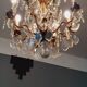 Chandelier cage with grapevines 8 lights Louis XV style in bronze and crystal around 1900