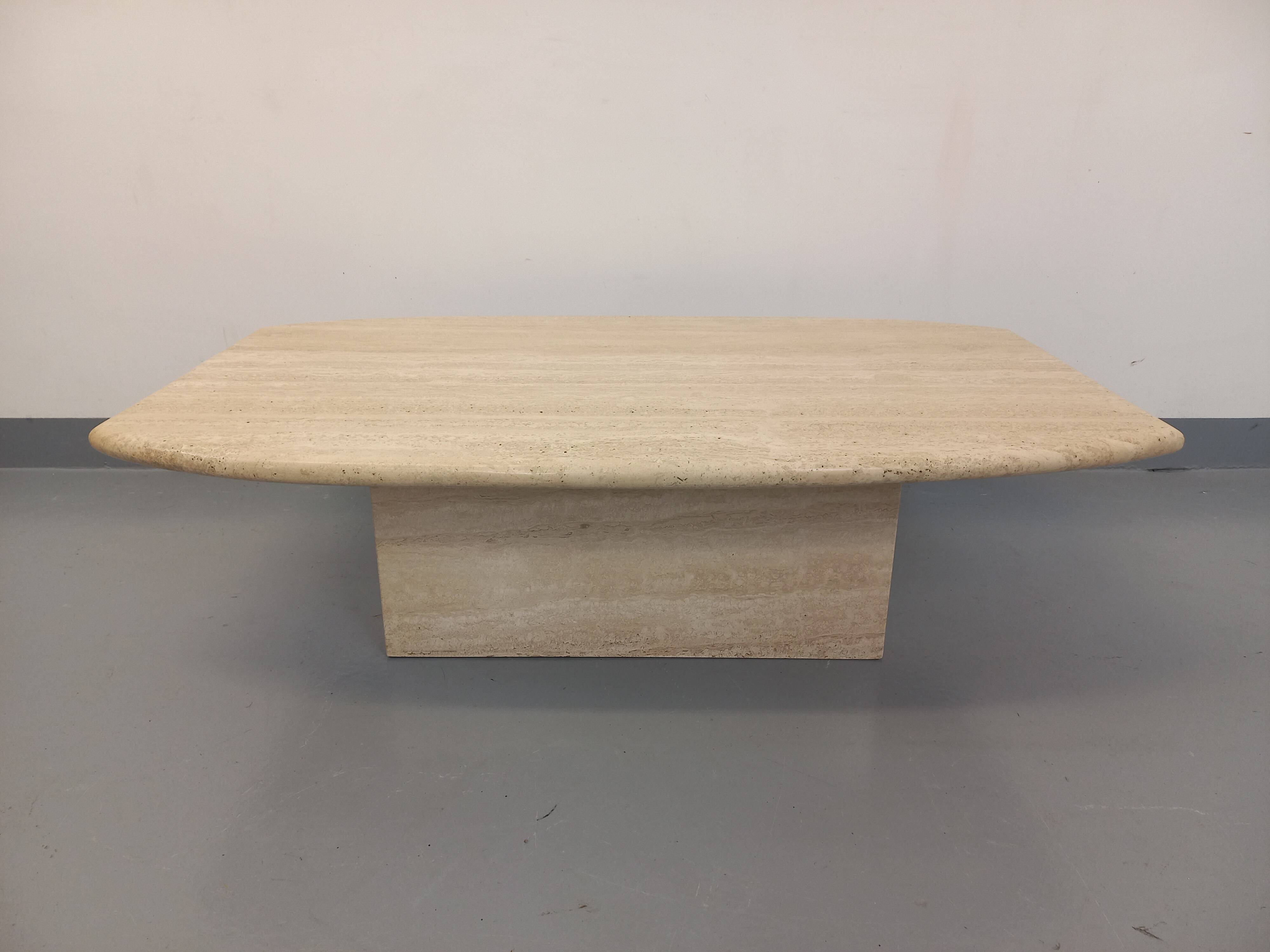 Vintage travertine coffee table from the 80s