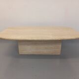Table basse vintage en travertin des années 80