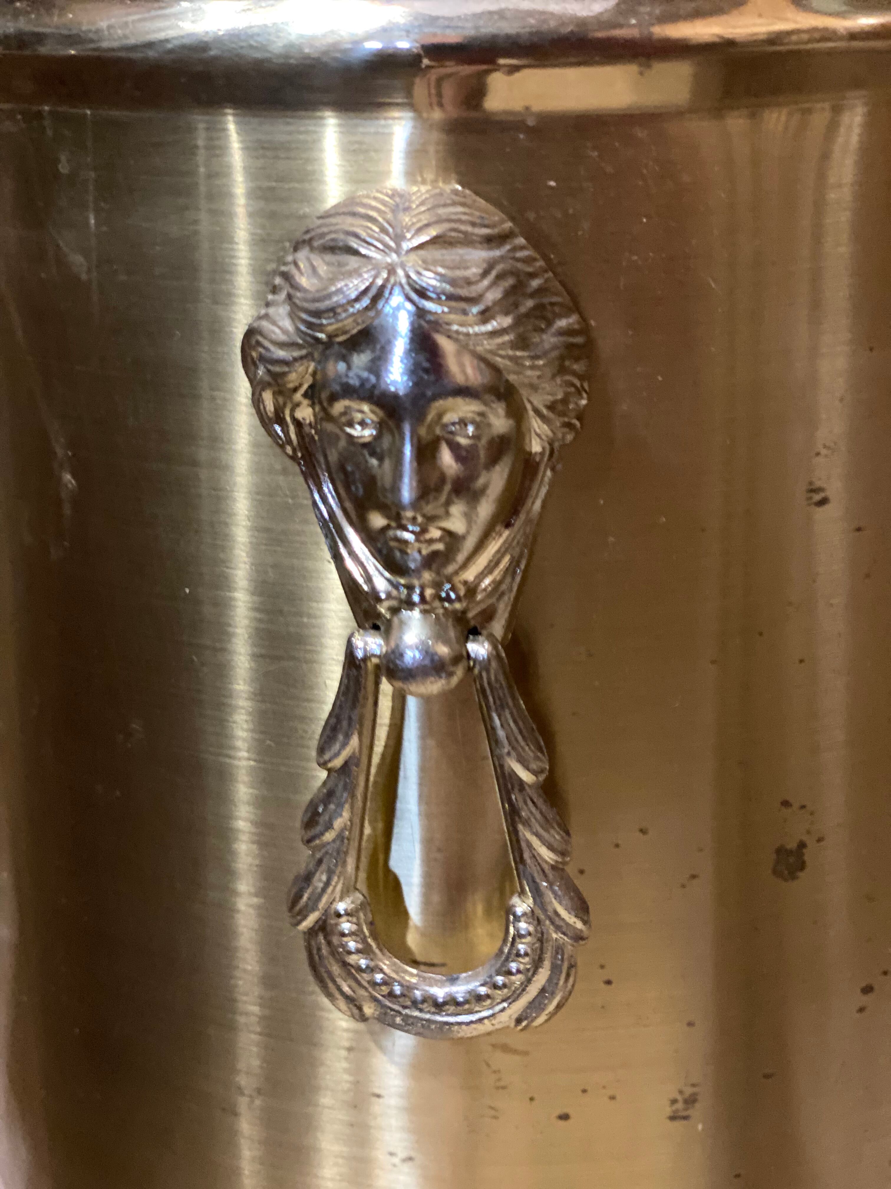 Umbrella stand in brass and bronze