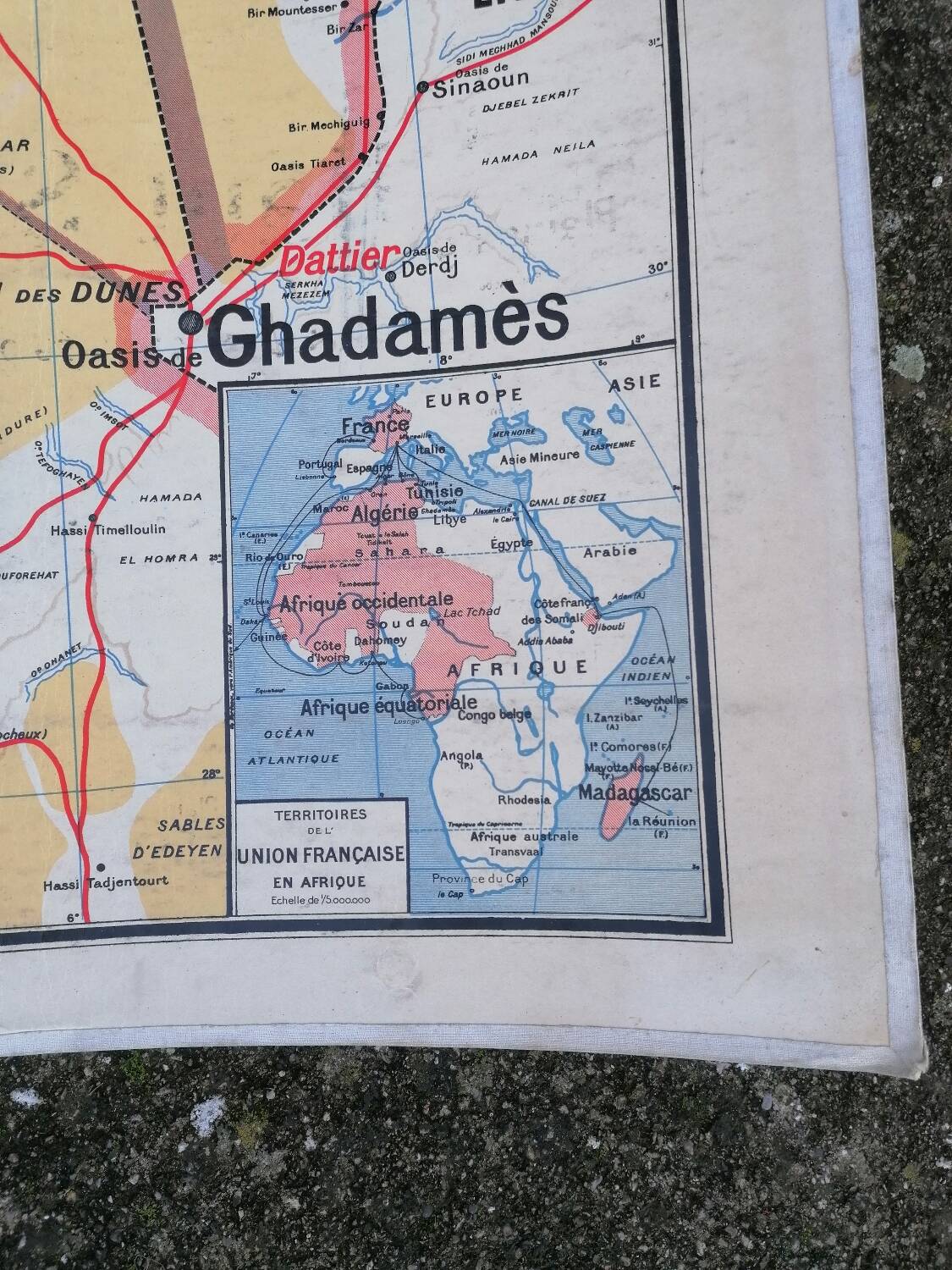 Old Vidal Lablache map N°11 Algeria Tunisia Sahara