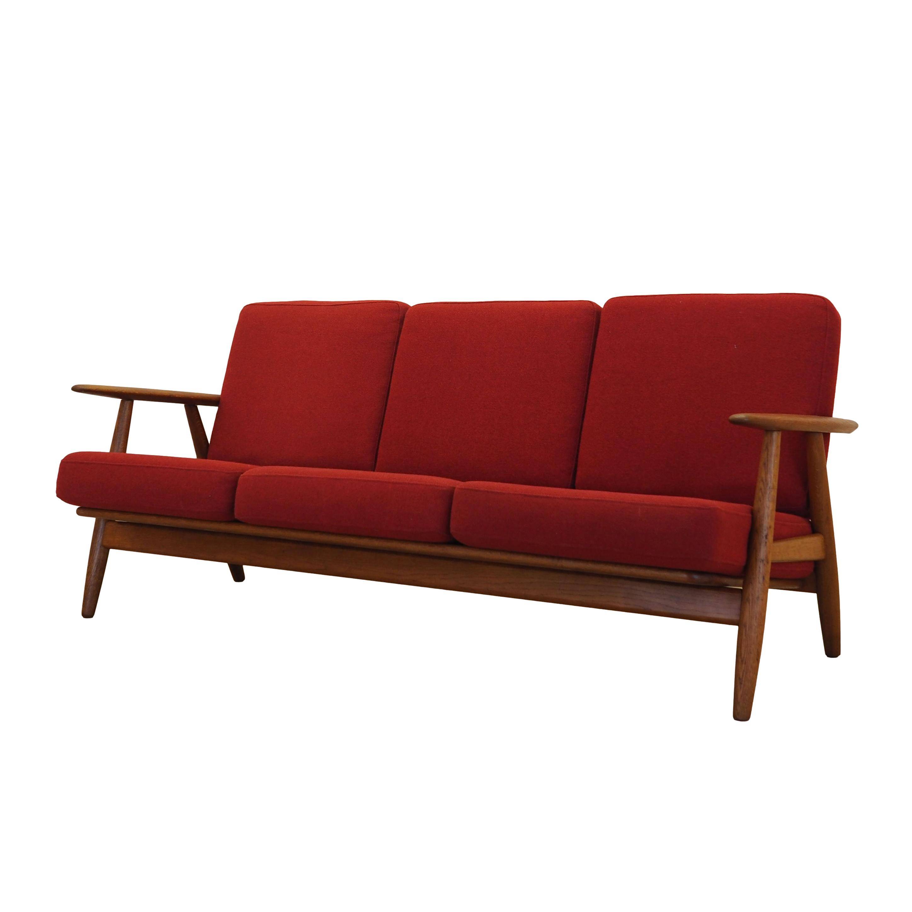 Red sofa CIGAR, Danish design, 1960s, Hans J. Wegner for Getama