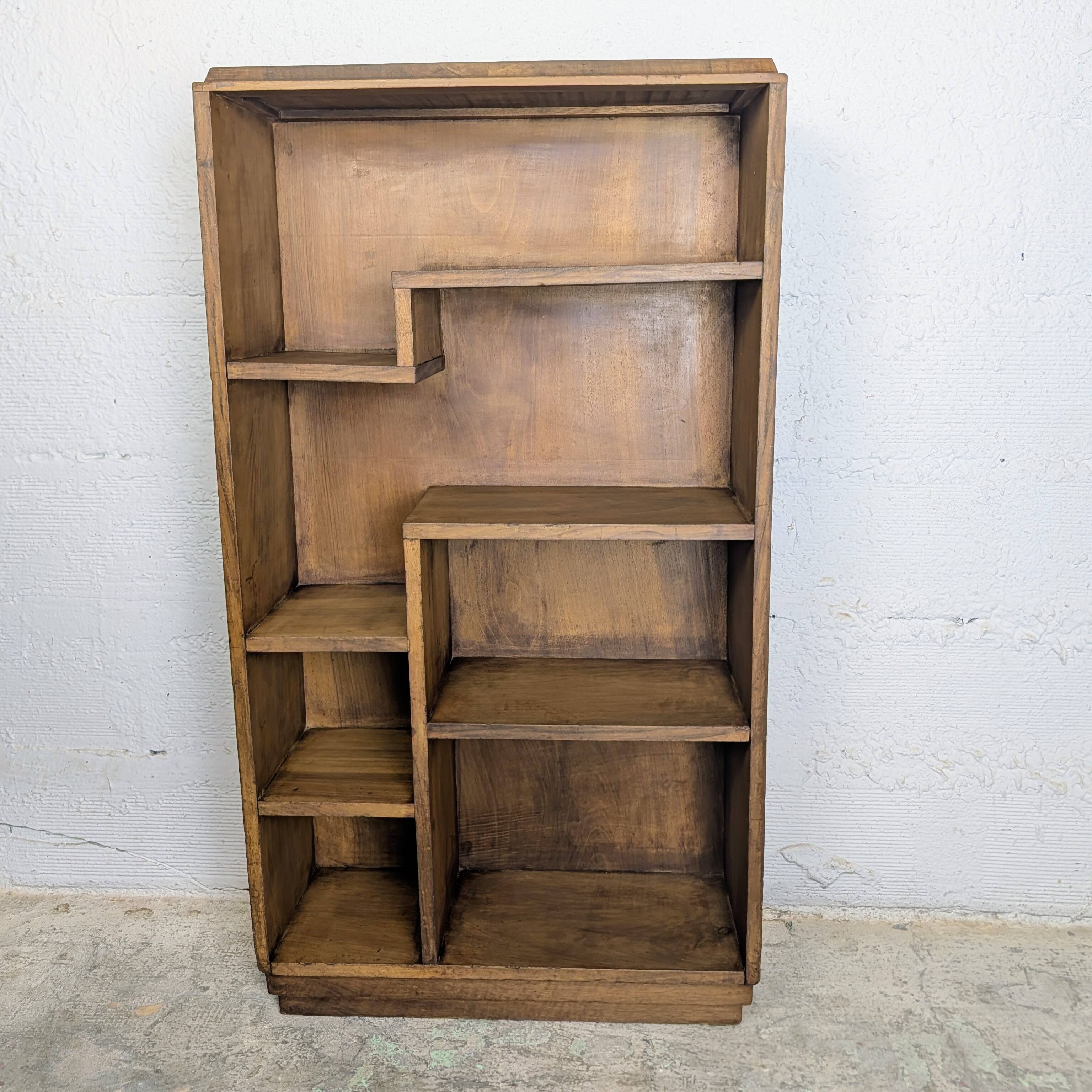 Asymmetrical Art Deco bookshelf