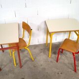40 Yellow, red school desks and desks from the 80s/90s