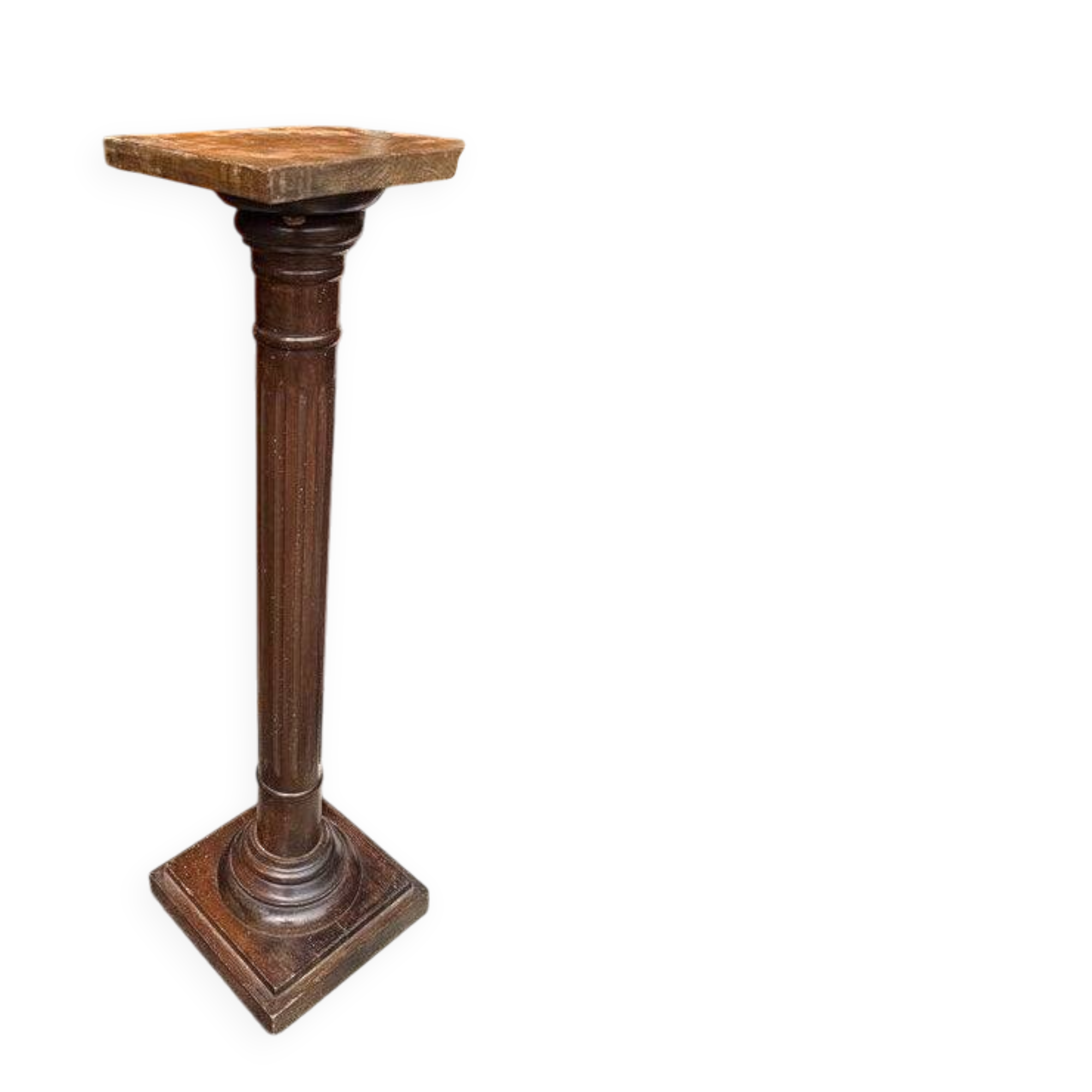Side table – Wooden column – Furniture – Vintage fluted style