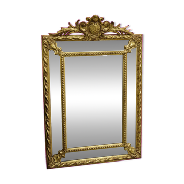 Miroir à Parcloses Doré Style Louis XVI - 117x76cm - XIXe
