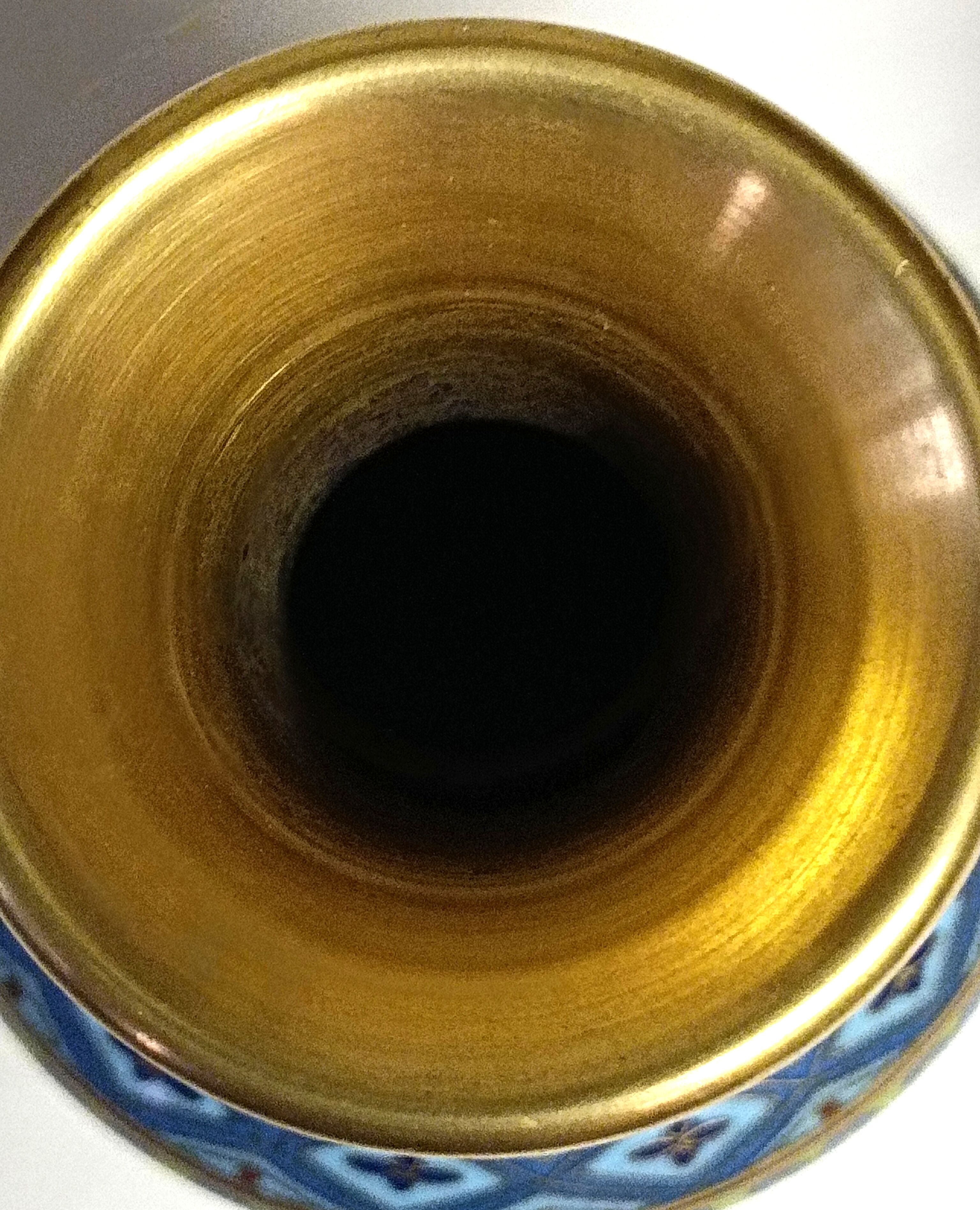 Pair of Asian enamel cloisonné vases