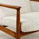 GFM-64 Brown Armchair in White Ivory Bouclé attributed to Edmund Homa, 1970s