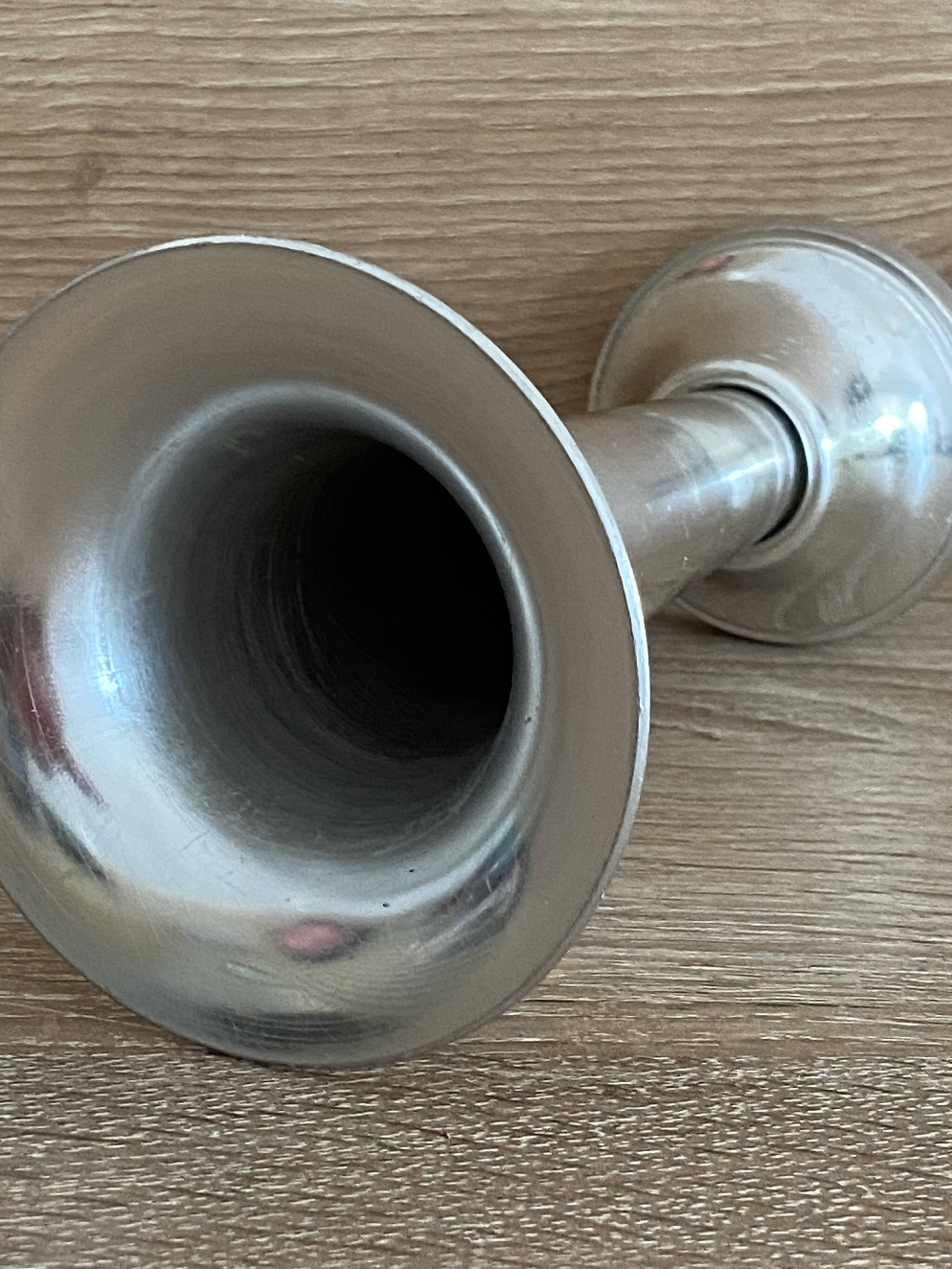 Vase cornet trumpet soliflore vintage 1970 inoxal france stainless steel