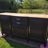 Bahut low solid oak restyled