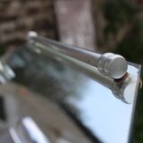 Vintage mirrored tray with glass and metal handles – H5 × W39 × D30 cm