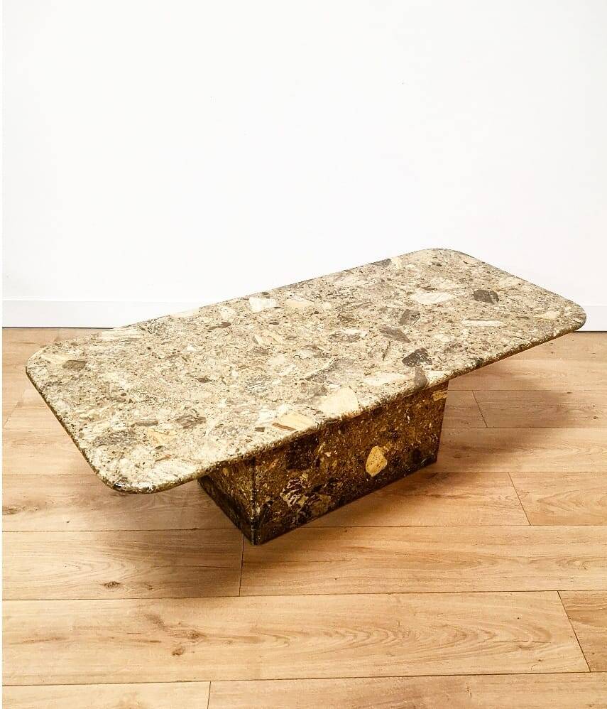 Gray/khaki marble coffee table