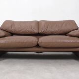 Cassina Maralunga 2 seater in mocca colored leather