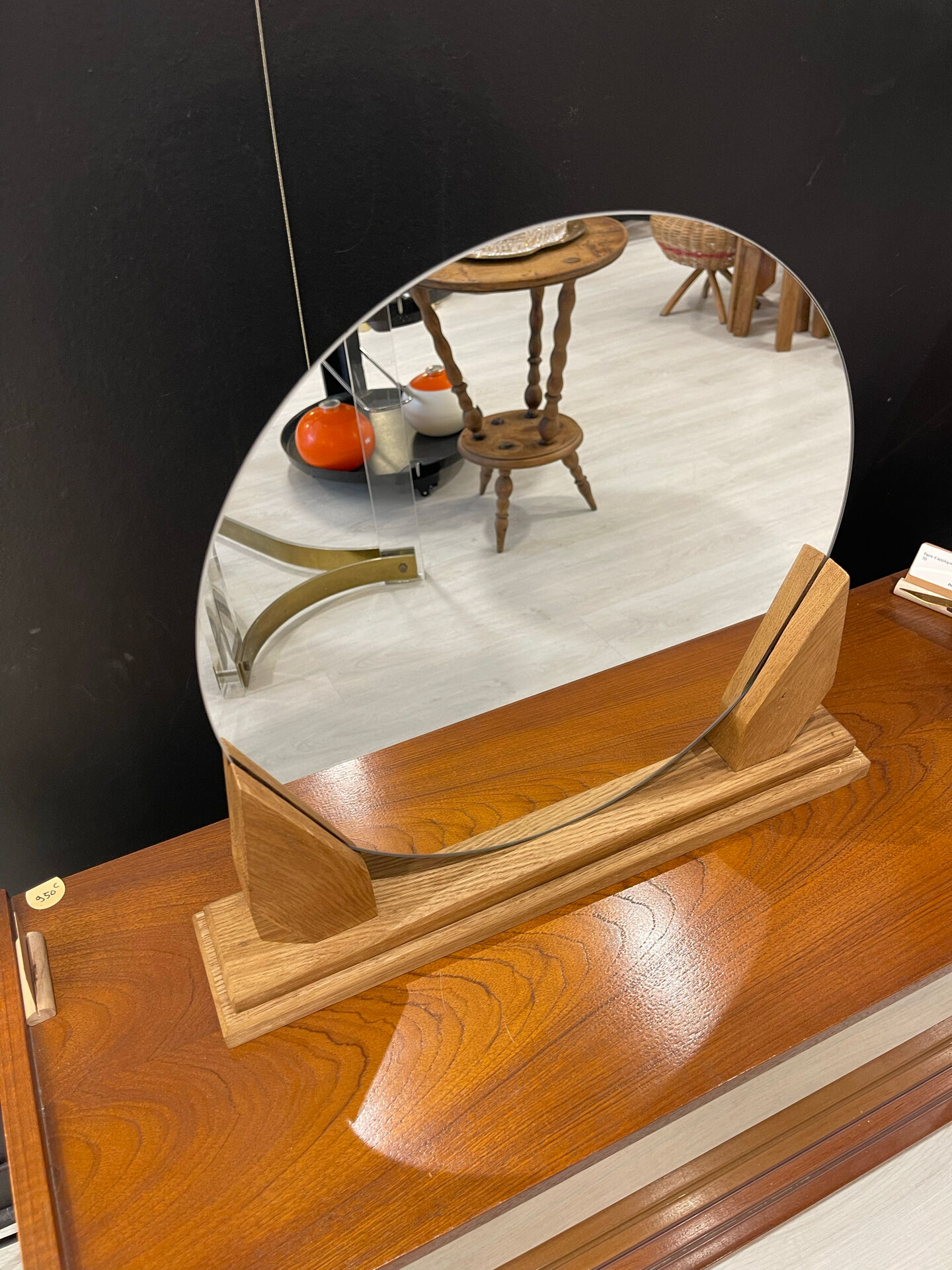 Oak tabletop mirror 1950