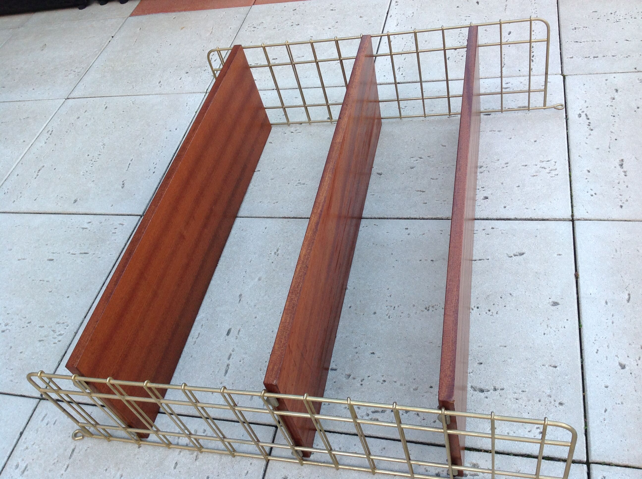 String shelf with 3 trays, vintage 60/70