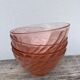 4 bols Rosaline en verre rose